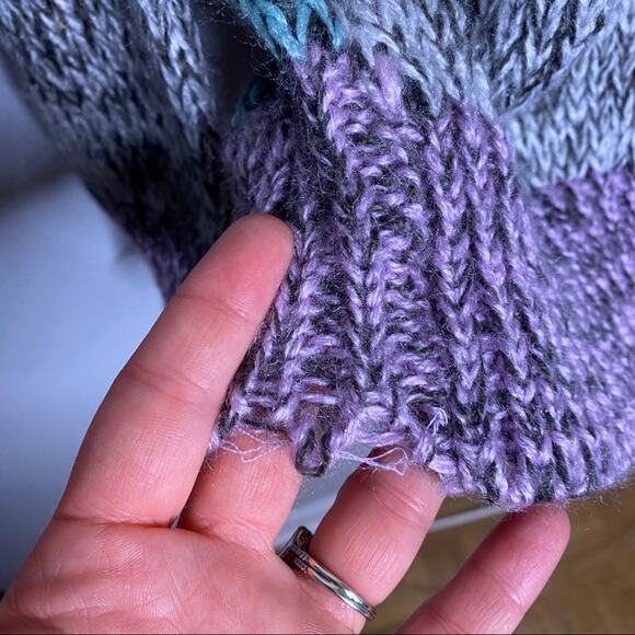 Numbers Oversized Purple and Gray Sweater Large - Picture 10 of 10